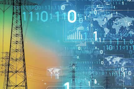 Digital artistic rendering of an electrical grid and computer program