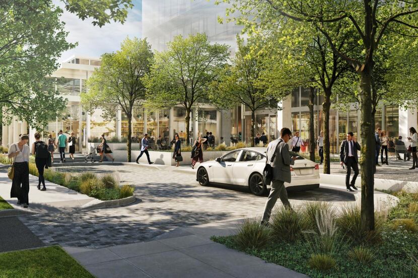 The Fairmount Street project would have a restaurant and public plaza on the first level.