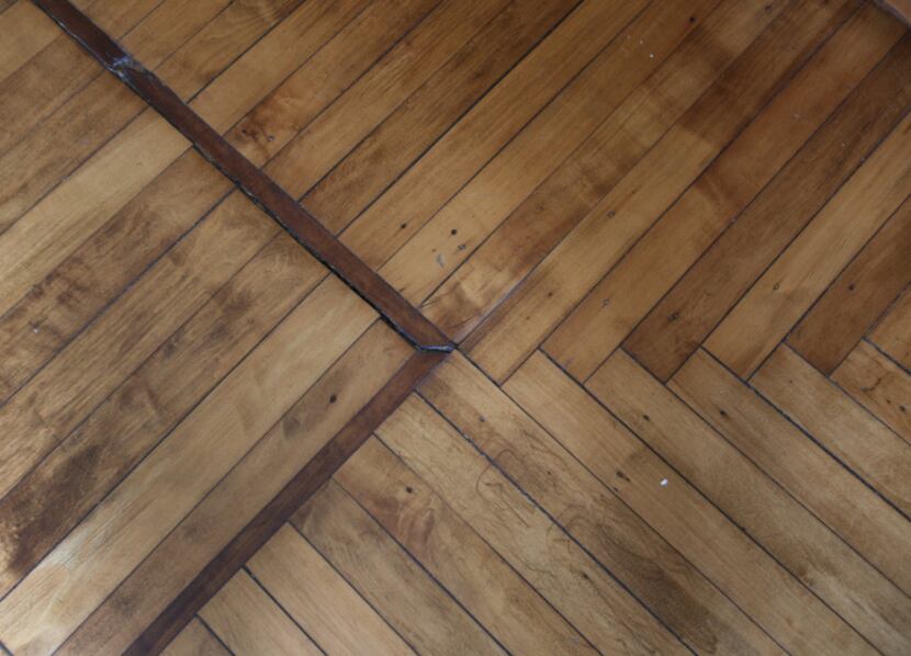 A look at the wood pattern on the floor in the dining room at Doug and Jackie Sweat's home...