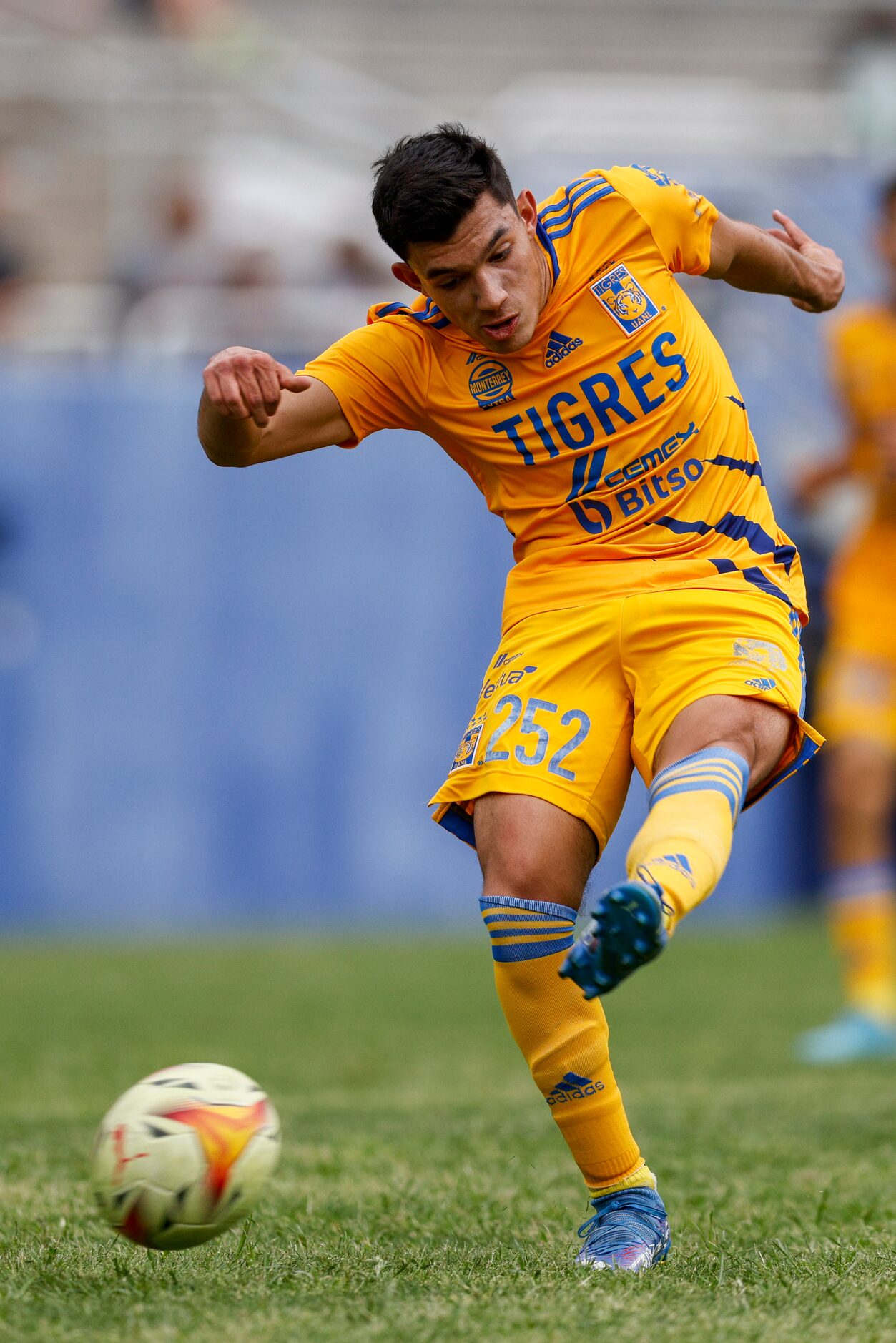 Tigres UANL Mario Alberto Gonzalez Garcia takes a hot on goal during the first half of a...