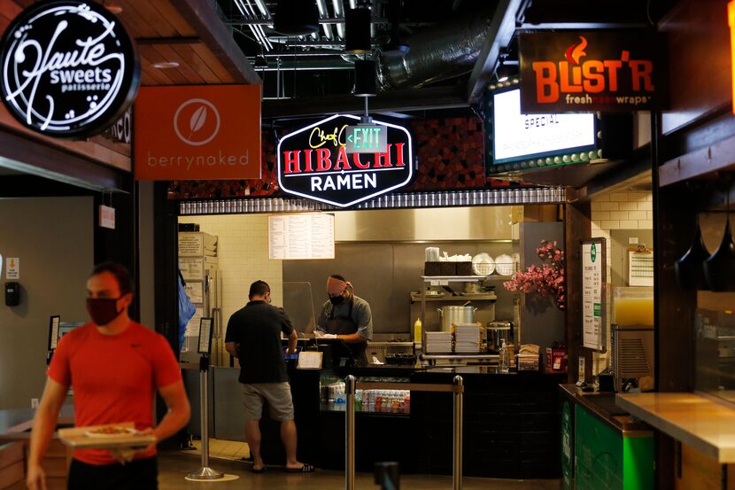 Chef Chin's Hibachi Ramen's Mervix Asencio tends to customers at Legacy Food Hall in Plano.