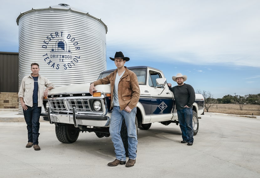 Judson Kauffman, center, always remembered hearing his uncle talking about sotol being made...