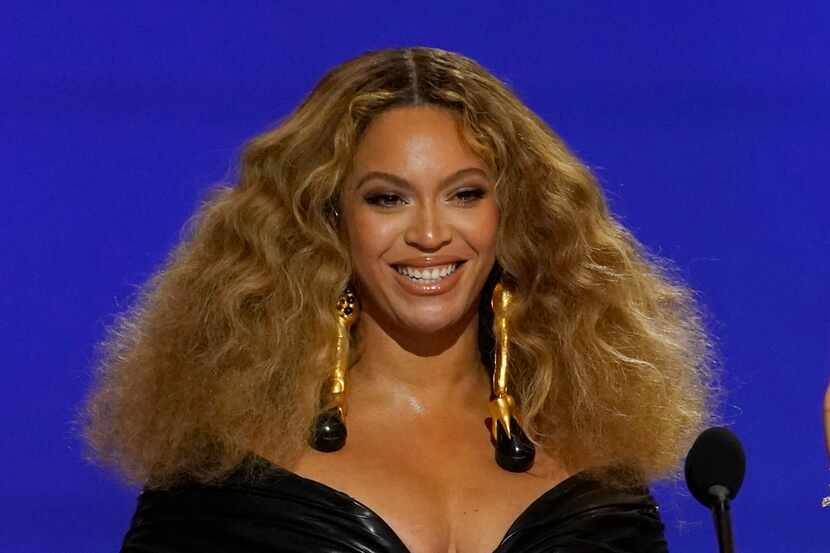 Beyonce appears at the 63rd annual Grammy Awards in Los Angeles on March 14, 2021. Beyoncé...