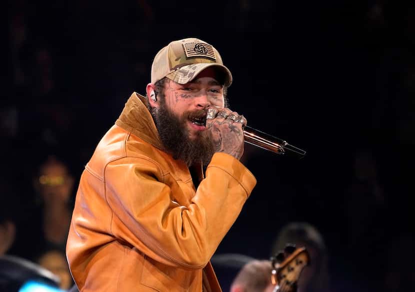 Post Malone performs a medley at the 57th Annual CMA Awards on Wednesday, Nov. 8, 2023, in...