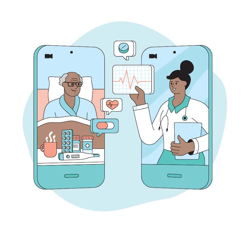 Illustration of a telemedicine appointment
