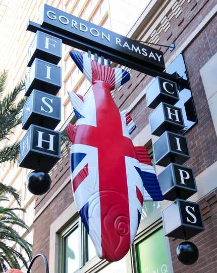 Gordon Ramsay Fish & Chips in Las Vegas includes a Union Jack motif. (Michael Hiller)