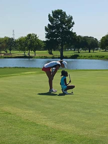 Brambilla (left) said her experience helping Skye (right) and other young golfers has...