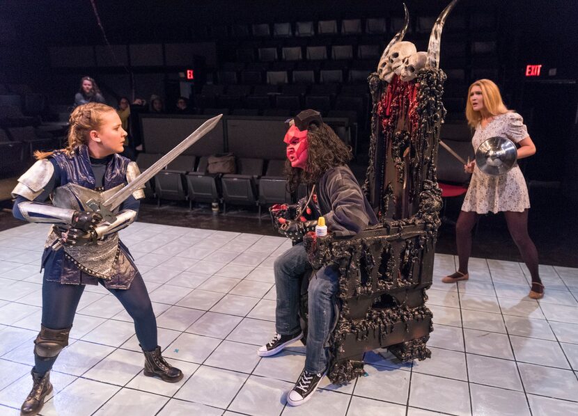 Kennedy Waterman (Tilly), left, Seth Monhollon (Orcus), center, and Bree Redmond (Agnes)...