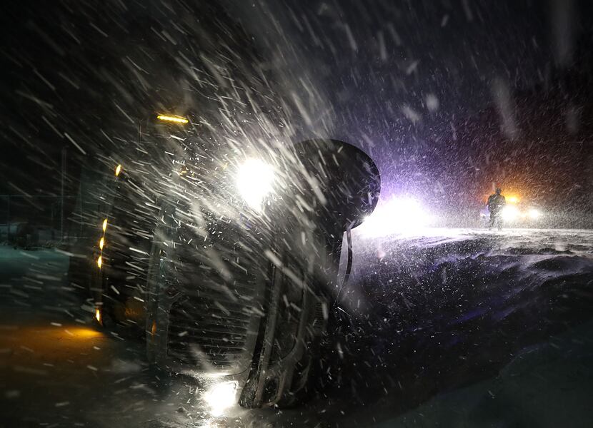 GEORGETOWN, DE: A tractor trailer lays on its side after running off of he road during a...