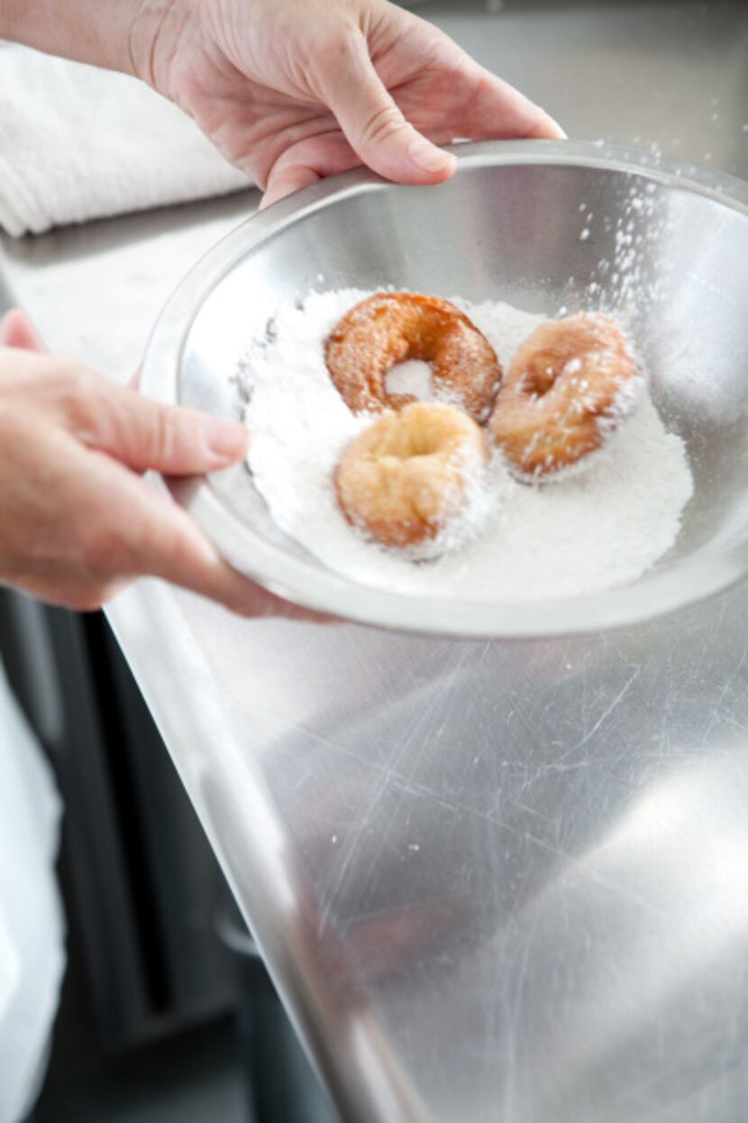 Donuts being made at the Rosemont restaurant.