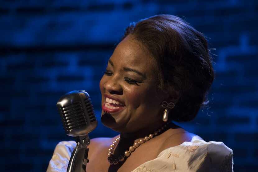 Denise Lee (Billy Holiday) performs during a dress rehearsal of  "Lady Day at Emerson's Bar...