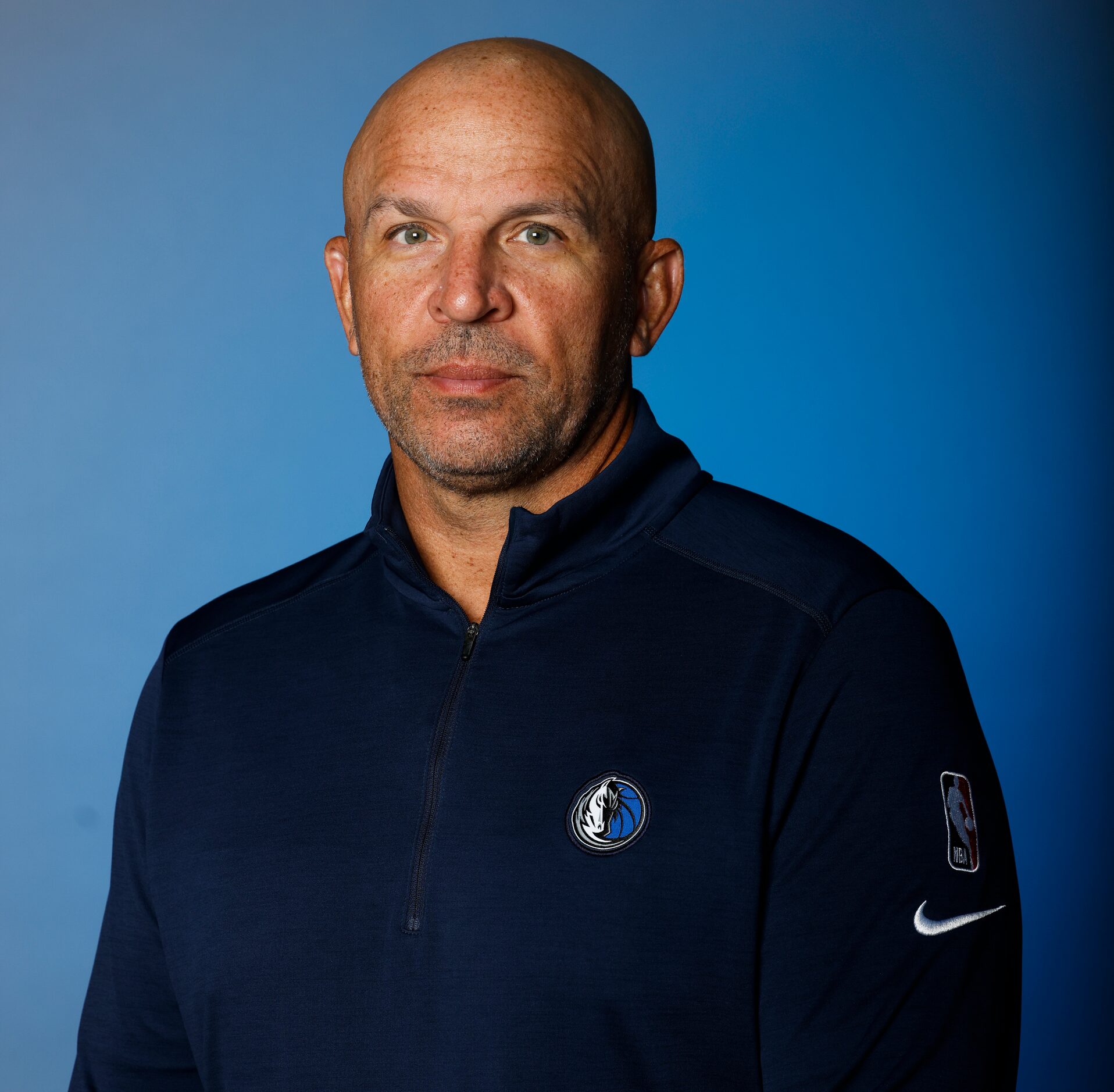 Dallas Mavericks’ head coach Jason Kidd is photographed during the media day at American...