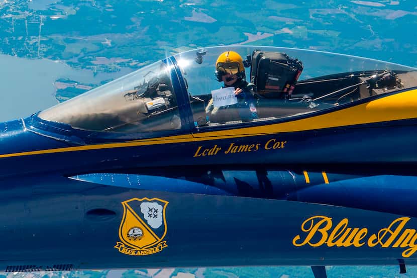 Lt. Cmdr. Jim Cox, the U.S. Navy Flight Demonstration Squadron, the Blue Angels, slot pilot,...