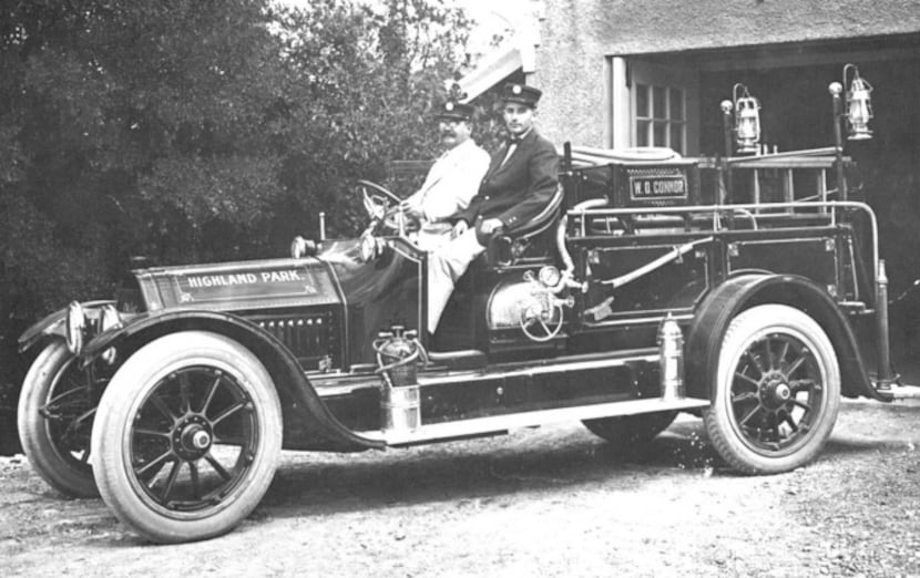 Fire Chief Ed McGoldrick took the wheel of Highland Park's first firetruck in 1914. The Fire...