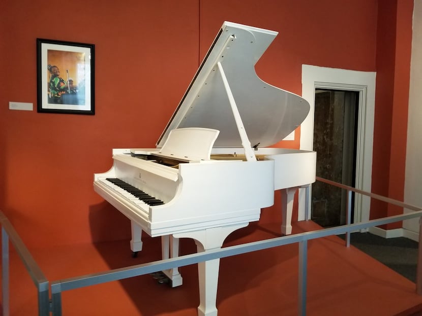 Fats Domino's baby grand Steinway piano is on display at the New Orleans Jazz Museum.