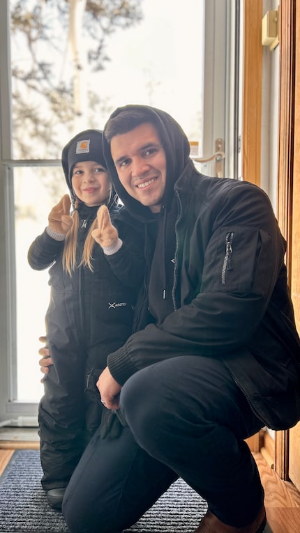 Jacob Candanoza his daughter, Amethyst, smile. Candanoza, a Terrell police officer, was shot...