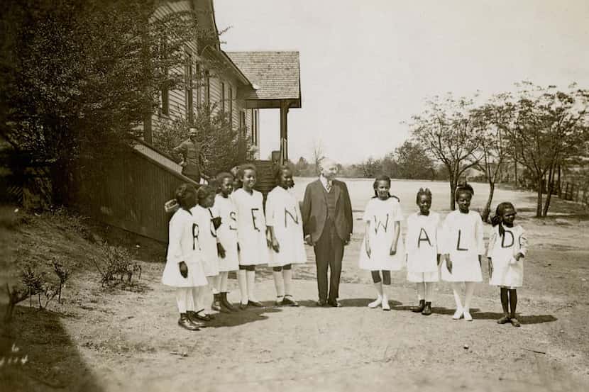 Julius Rosenwald with students from a Rosenwald school.