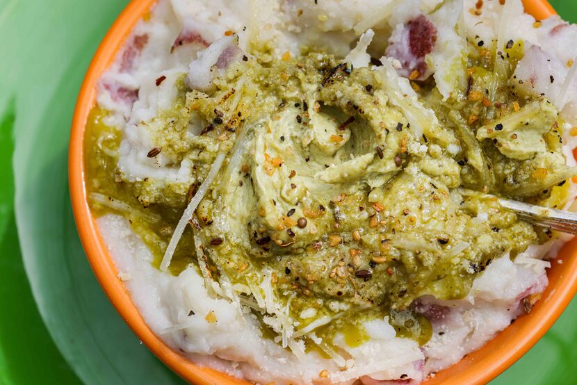 Pesto in Mashed Potatoes