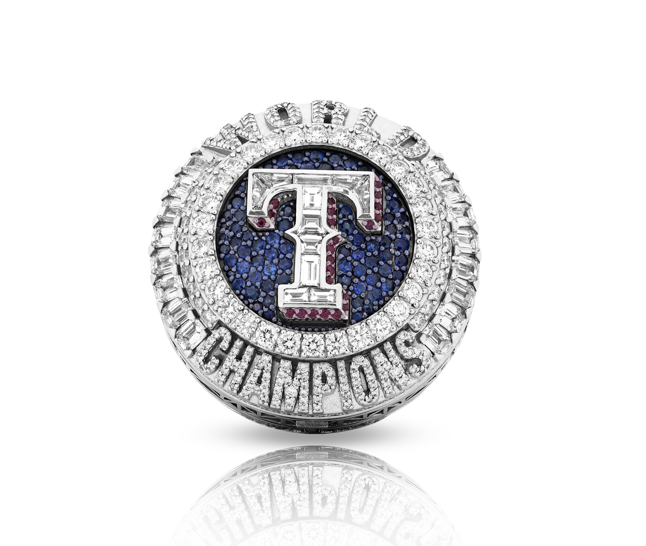 The Texas Rangers' 2023 World Series ring. The championship rings were created in...