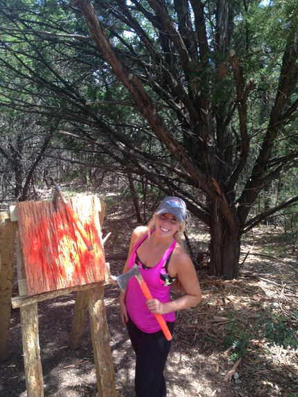 I was most nervous and eager to have a go at hatchet throwing, but I nailed it!