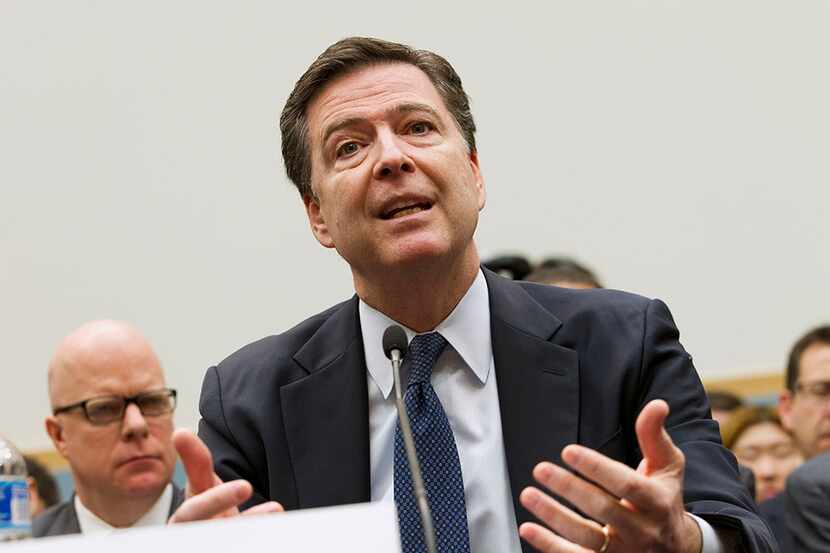  FBI Director James Comey testifies on Capitol Hill in Washington, Tuesday, March 1, before...