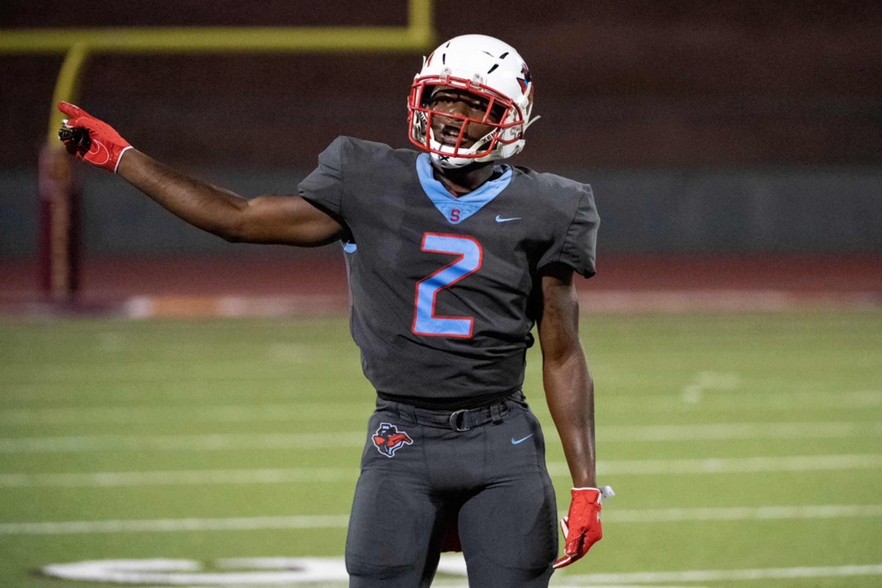 South Oak Cliff senior defensive back Jonathan Davis waits between plays during the second...