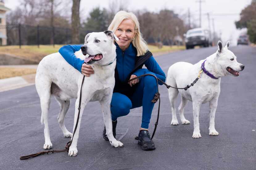 Susan Hawk, attorney and former Dallas County District Attorney, poses with her dogs, Murray...