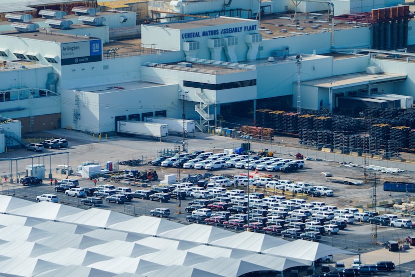 Aerial view of the General Motors Assembly Plant in Arlington.