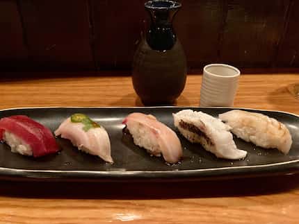 The Sushi Tour of Japan at Yutaka Sushi Bistro is a rotating selection of  five pieces of...
