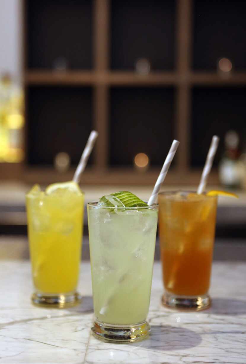 Highballs at Remedy (left to right): The Better Lemon, Hystrix Rickey and Lansky 