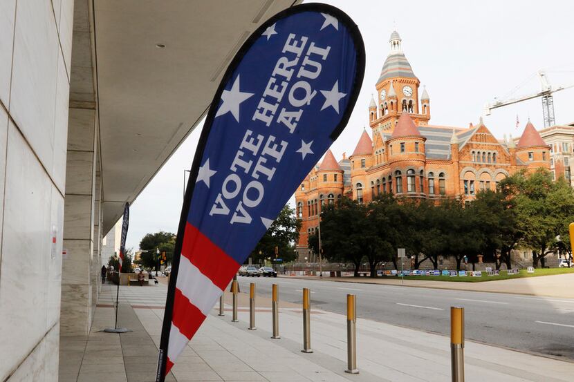 Early voting at the George L. Allen Sr. Courts Building in Dallas at 600 Commerce St. on...