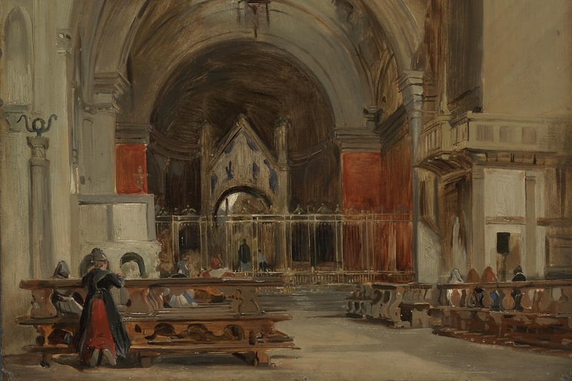 
“The Interior of San Ambrogio, Milan” was believed to have been painted by Scottish painter...