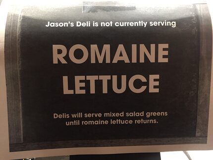 Signs on the cash registers at Jason's Deli on Nov. 20, 2018 in Cedar Hill, Texas tells...