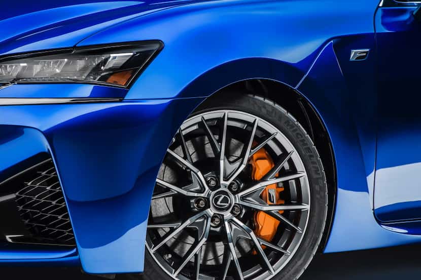 The garish grille of the 2016 Lexus GS F can take some getting used to.