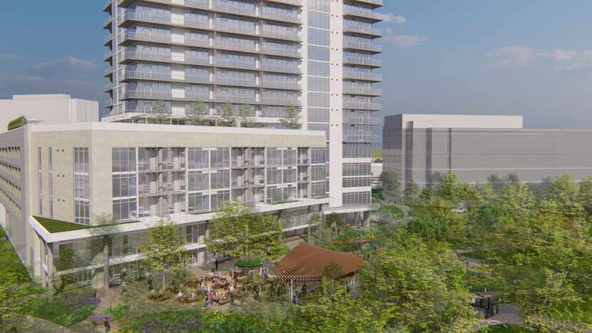 The Monarch apartment high-rise is part of a $500 million addition to Frisco's Hall Park.