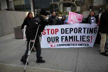  Immigrants attend a press conference for families facing deportation on November 20, 2014...