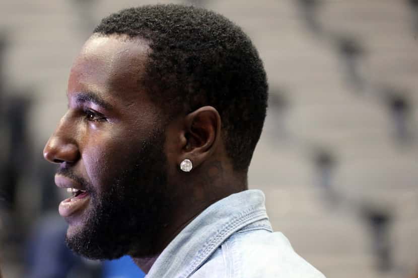 New Dallas Mavericks player DeJuan Blair is pictured at a press conference at the American...