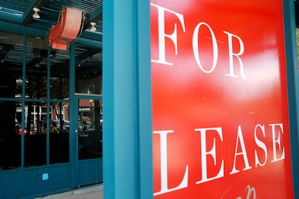 There's a "for lease" sign at Gung Ho on Lowest Greenville in Dallas.