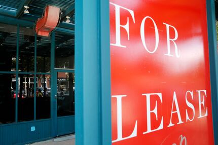 There's a "for lease" sign at Gung Ho on Lowest Greenville in Dallas.
