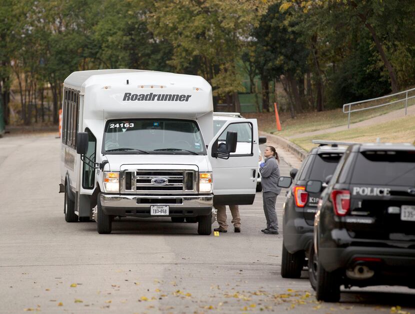 Fort Worth Police Department investigates a shooting scene on the TCU campus, which  was on...