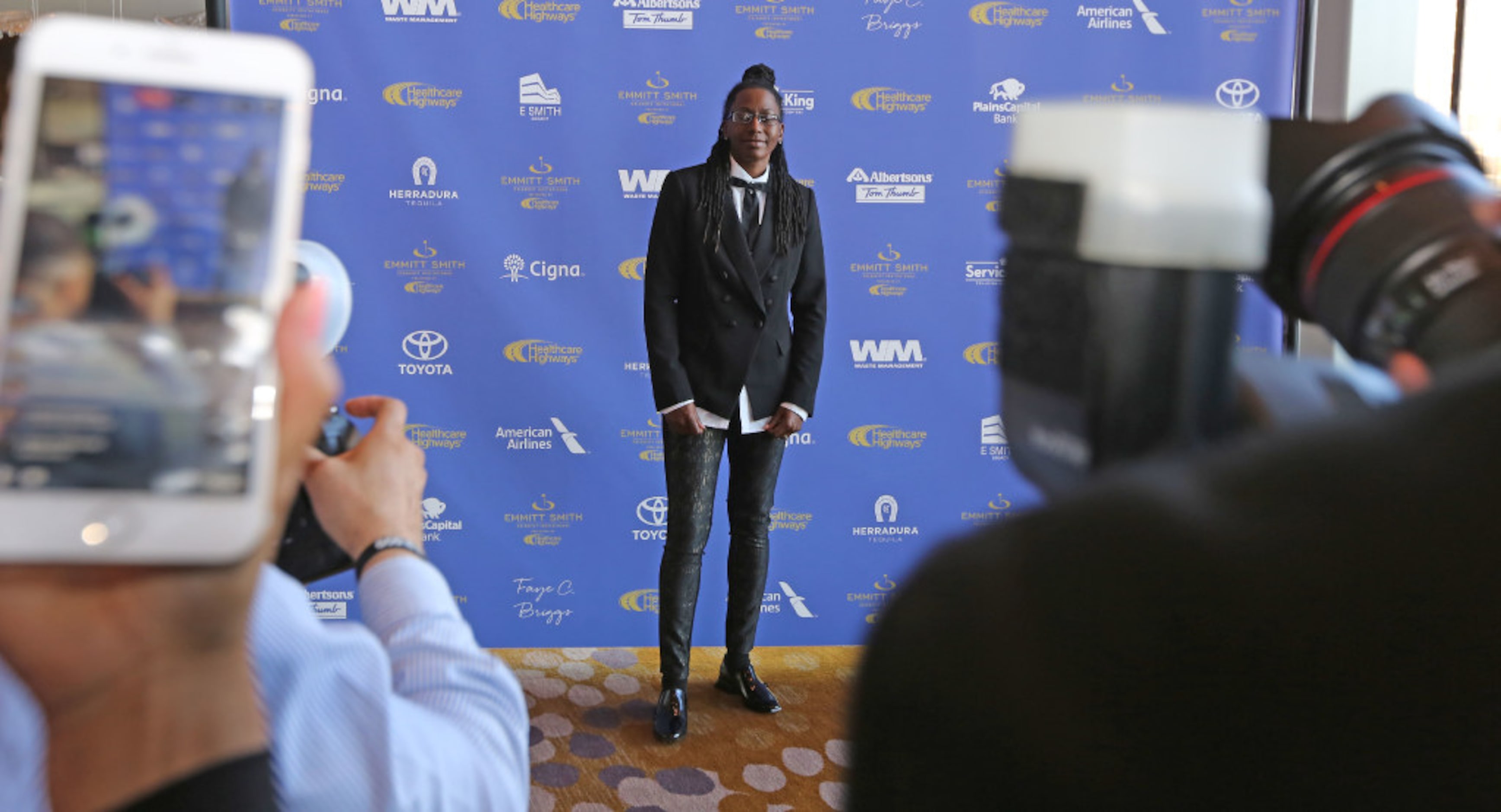 Keisha Anderson poses for photographers during the red carpet walk at the 8th Annual Emmitt...