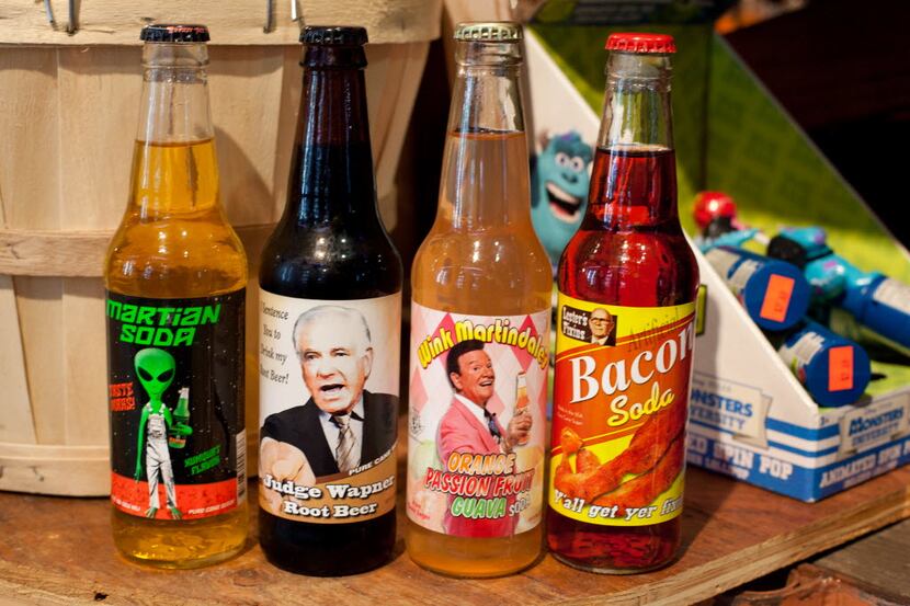 The assortment of sodas includes Martian Soda, which glows in the dark under a black light.