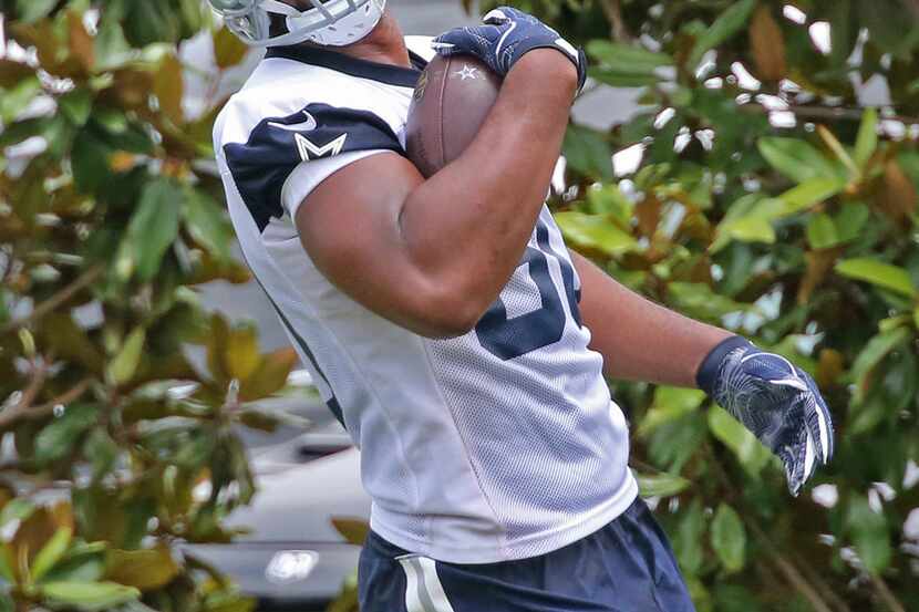 Dallas Cowboys tight end Rico Gathers (80) is pictured at Dallas Cowboys mandatory minicamp...
