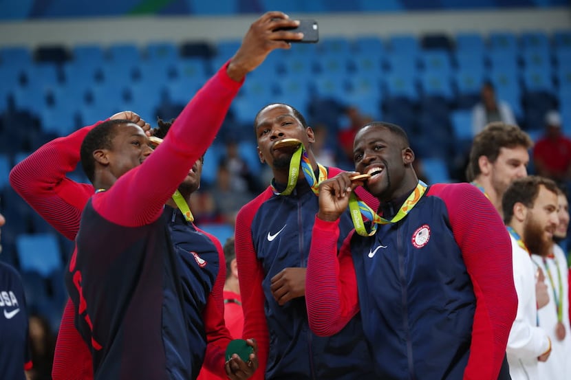 FHarrison Barnes, here taking a selfie of his teammates at the Rio Olympics, has already...