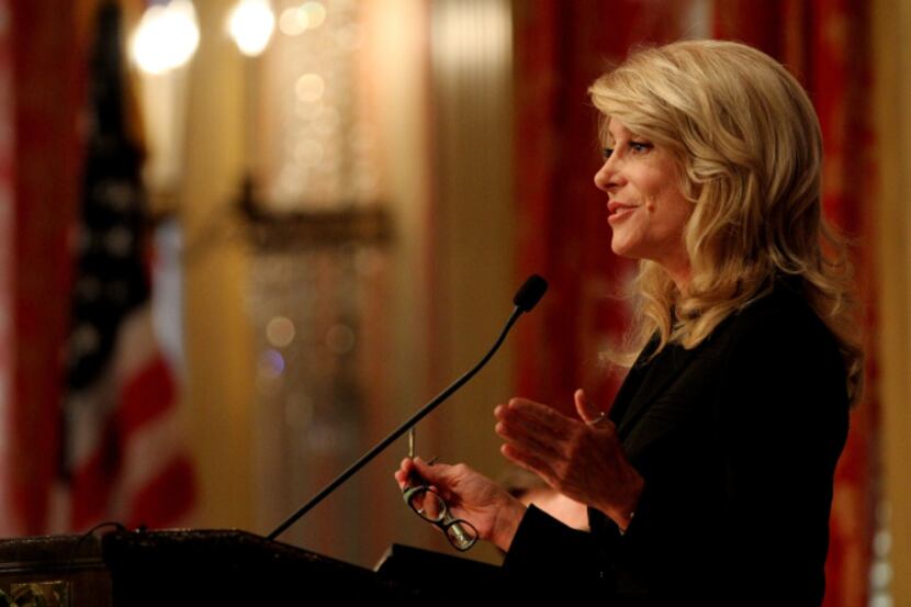 On her first full day of campaigning for governor, Wendy Davis spoke to the Rotary Club of...