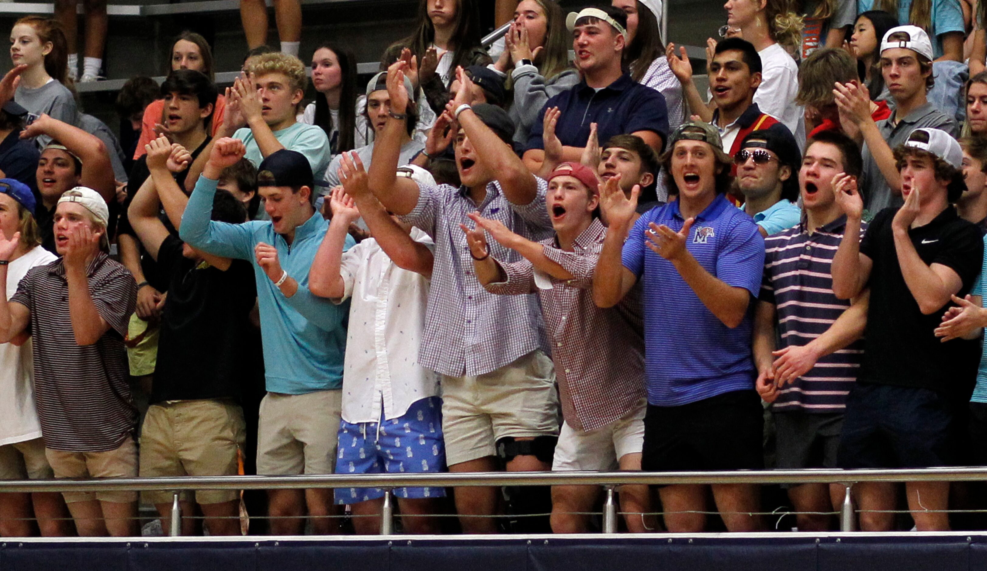 Flower Mound fans filling the student section were loud and proud in support of the Jaguars...