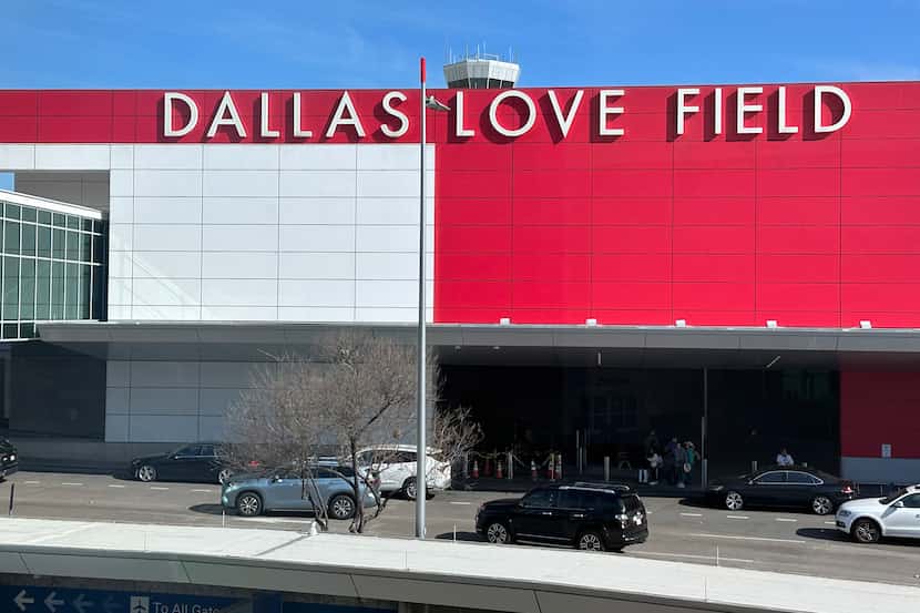 Travelers at Love Field in Dallas on March 19, 2023.