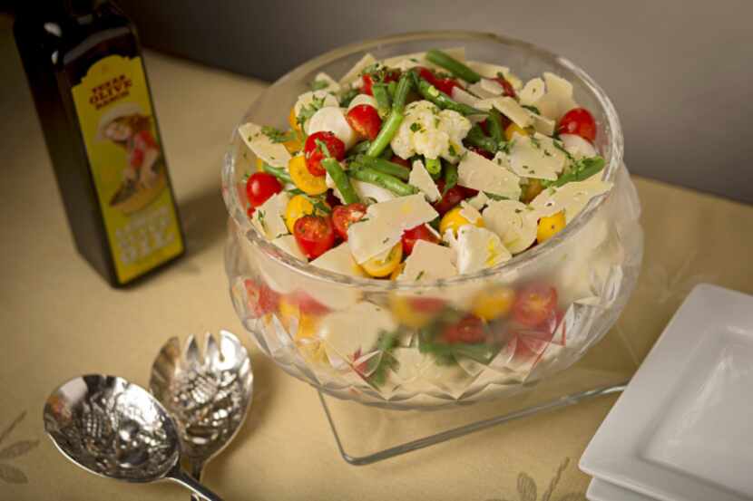 A vegetable salad with Texas olive oil