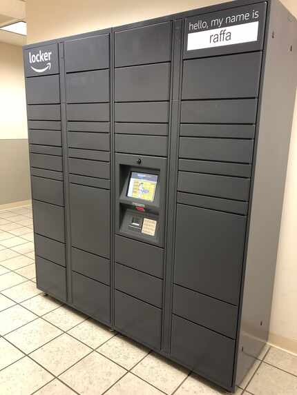 What the Amazon lockers look like that are inside Stein Mart stores. 