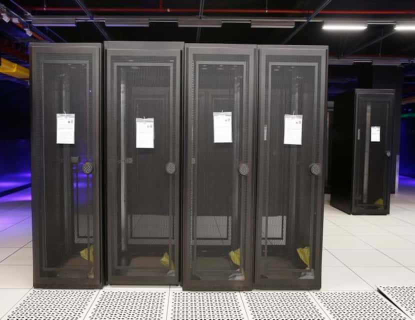 
Empty cabinets at the Equinix data center in the Infomart await use by future clients. 
